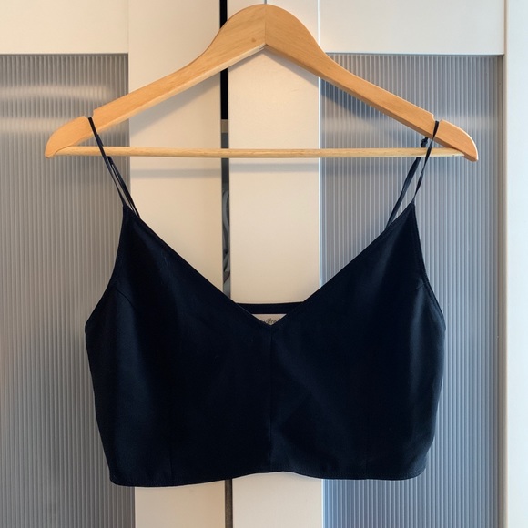 Wilfred Tops - Aritzia Wilfred Side Zip Bralette Blouse/Crop Top